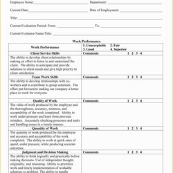 Peerless Employee Review Form Template Free Of Day Forms Word Evaluation Performance Probationary Staff Care