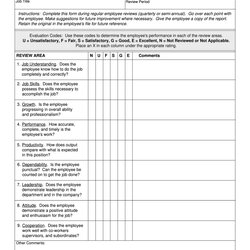 Champion Job Performance Review Template Evaluation Large