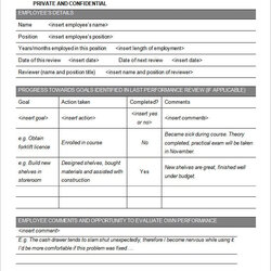 Outstanding Employee Review Template Performance Year Examples Summary Mid Templates Sample Reviews Doc Form