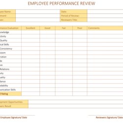 Super Employee Performance Review Template Word Excel Scorecard Tag