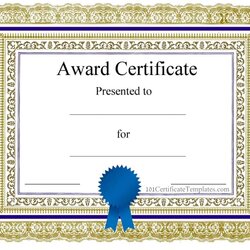 Printable Certificate Template For Word Templates