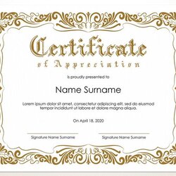 Splendid Printable Blank Certificate Template Editable En
