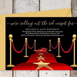 Legit Red Carpet Invitation Template Fresh Printable Opening Ticket