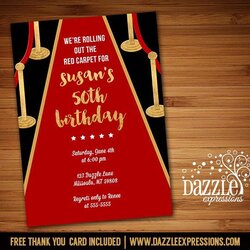 Worthy Red Carpet Invitations Template Free In With Images Party