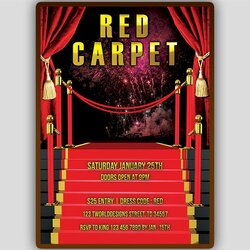 Fantastic Red Carpet Invitation Template Download