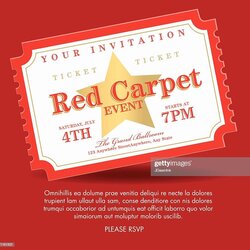 Red Carpet Invitations Template Free New Vintage Style Gold
