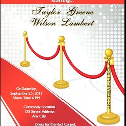 Red Carpet Invitations Templates Invitation Download