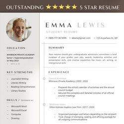 Fantastic Resume Template For High School Students In Google Docs Word And