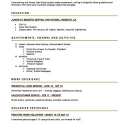 Wonderful High School Resume Templates For Students And Teens Student Template College Impressive Examples