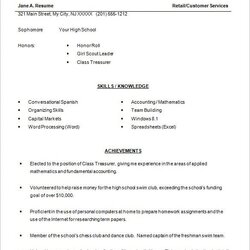 Eminent High School Resume Template Free Word Excel Format Download Templates Student Senior Students