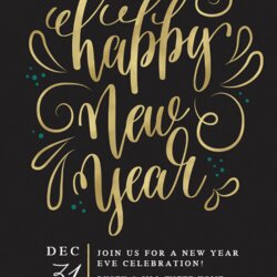 Sublime New Years Swirls Year Invitation Template Free Greetings Wording