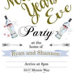 Magnificent New Eve Party Invitations Year Years Sparkly