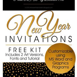 Fantastic Free Printable New Eve Invitations Party Year Invites Pin
