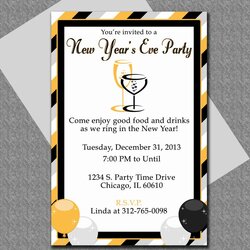 Capital New Year Party Invitation Template In Years Eve Wording