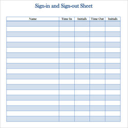 Sign Out Sheet Template Excel Employee In