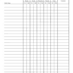 Exceptional Weekly Sign In Out Sheet Template For Students Download Printable Print Big
