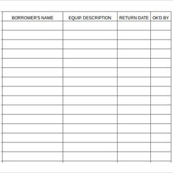 Magnificent Sign Out Sheet Template Excel Equipment