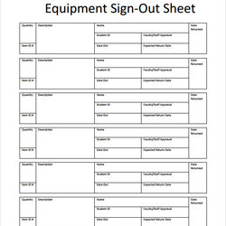 Super Printable Equipment Sign Out Sheet Template Templates Free