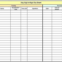 Outstanding Sign Out Sheet Template Excel