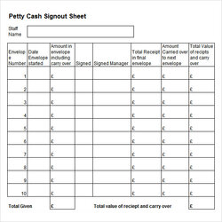 Free Sign Out Sheet Templates In Ms Word Excel Template Petty Company Sample Business Source