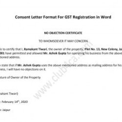 Tremendous Consent Letter Format For Registration In Word Lettering Accountant Chartered