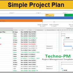Simple Project Plan Template Free Download Management Templates Pm Excel Techno