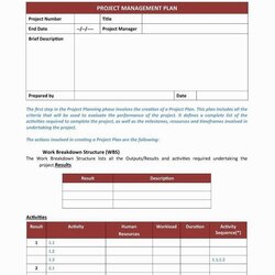 High Quality Sample Project Plan Template How To Templates