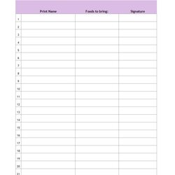 Admirable Sign Up Sheet Template In