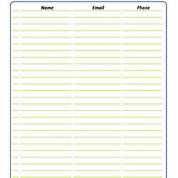 Printable Sign Up Sheet Template Signs Templates