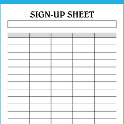 Excellent Sign Up Sheet Template Printable Blank For