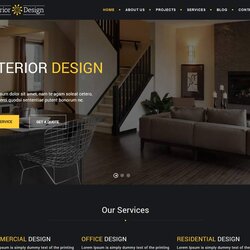 Wonderful Free Interior Design Website Templates Printable Template