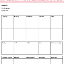 Preeminent My Simple Preschool Lesson Plan Template Further Download