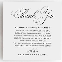 Printable Thank You Letter Template Wedding Table
