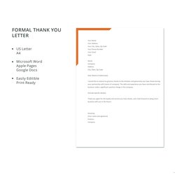 Matchless Free Formal Thank You Letter Template In Microsoft Word Apple Pages Google