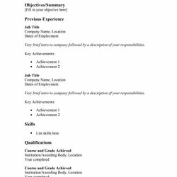 Magnificent Basic Template Master Resume Word Templates Format Outstanding Microsoft