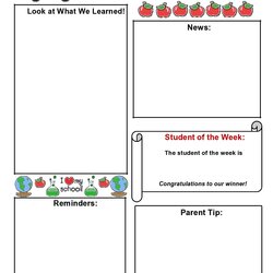 Sterling Editable Classroom Newsletter Templates Weekly Monthly Template