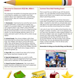 Free Weekly Newsletter Template For Elementary Teachers Classroom School Sample Templates Back Teacher