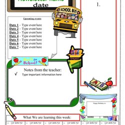 Superb Free Teacher Newsletter Templates School Classroom Template Back Editable Word Daycare Newsletters