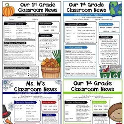 Outstanding Free Teacher Newsletter Templates School Editable Template Back Classroom Church Preschool
