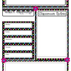 Perfect Free Teacher Newsletter Templates Template Classroom Weekly School Teachers Elementary Blank