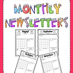 Superior Monthly Newsletter Template Newsletters Templates Editable Preschool Word School Kindergarten Class