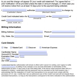 Credit Card Authorization Form Statement