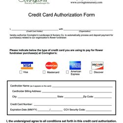 Matchless Fundraiser Credit Card Authorization Form Inside