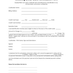 Recurring Payment Authorization Form Free Forms