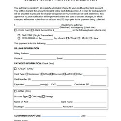 Free Credit Card Payment Authorization Forms Word Form