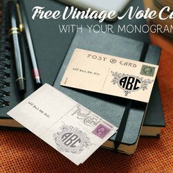 Free Note Card Maker Monogram Cards Stationery Monogrammed Vintage Personalize Message Use These With