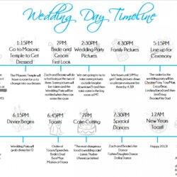 Wedding Day Do It Yourself Template Schedule Reception Planning Outline Ceremony Printable Simple Itinerary