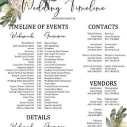 Marvelous Free Wedding Day Word Doc Template Itinerary Planner Schedule Planning Party Choose Board
