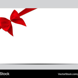 Out Of This World Gift Card Template With Red Silk Ribbon And Bow Vector Image