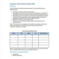 Sublime Crisis Plan Template Word Google Docs Apple Pages Communications Templates Communication Business